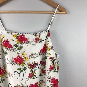 ANTHRO Maeve Beloved Silk Floral Heart Cami Sz 12